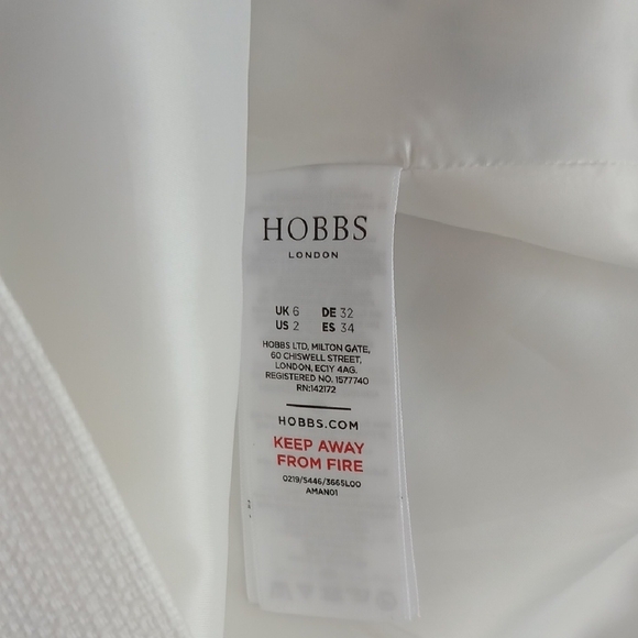 Hobbs London Dress White With Navy Nautical Print Sleeveless Size 2 - Picture 10 of 10